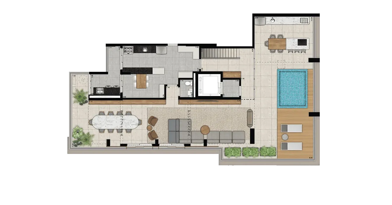 Planta Duplex 408m² Final 1 Piso Superior - Eleva Harmonia
