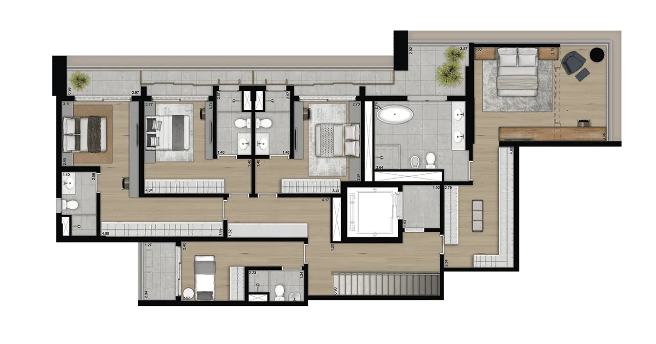 Planta Duplex 408m² Final 2 Piso Inferior - Eleva Harmonia