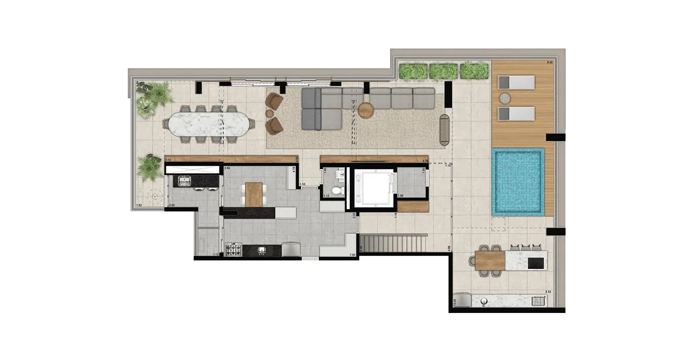 Planta Duplex 408m² Final 2 Piso Superior - Eleva Harmonia